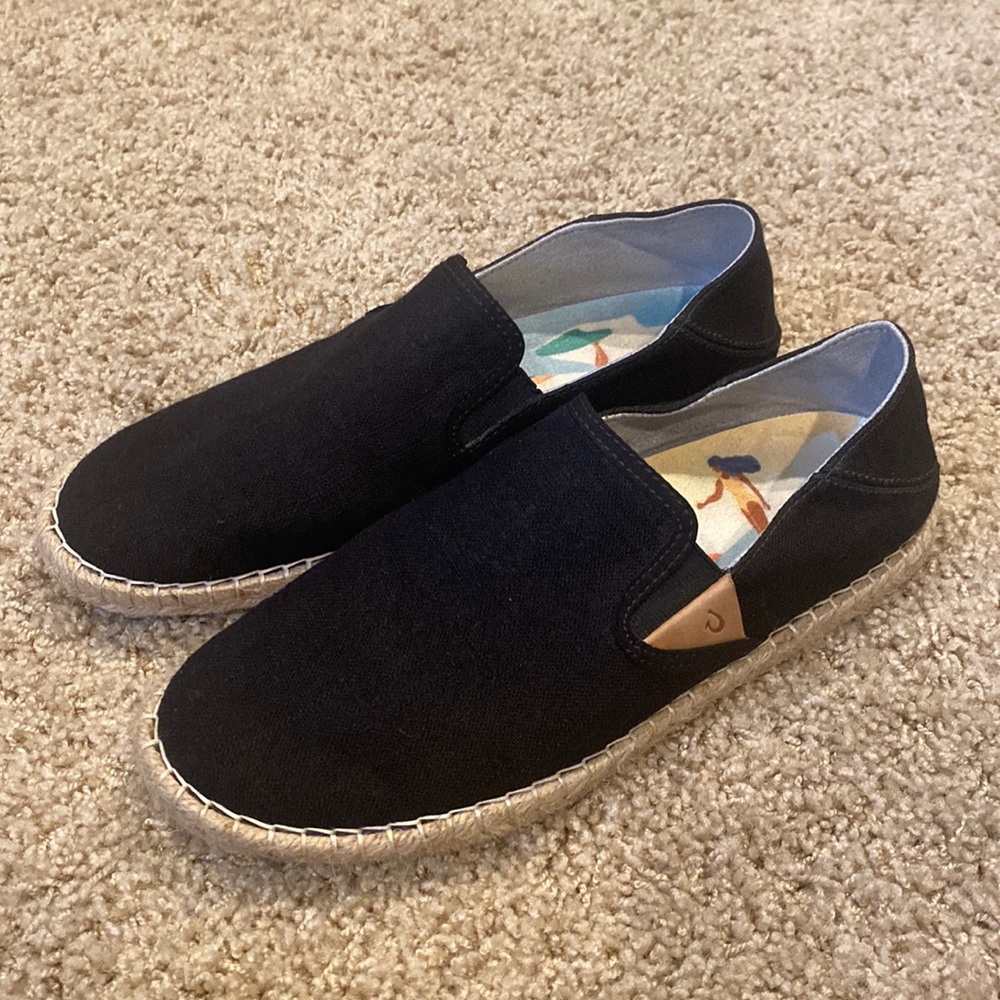 OluKai Kaula Pa'a Kapa Espadrille Size 9